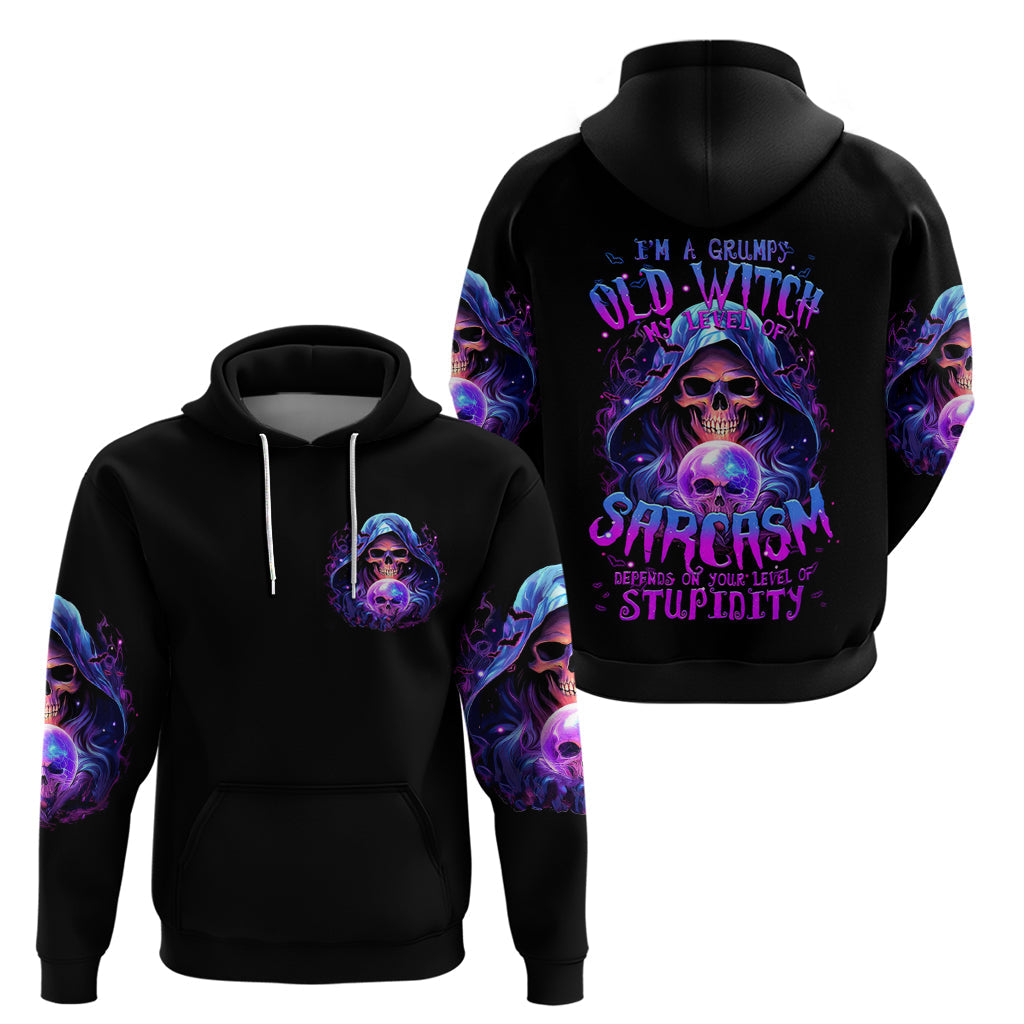 Witch Skull Hoodie I'm A Grumpy Old Witch DT01