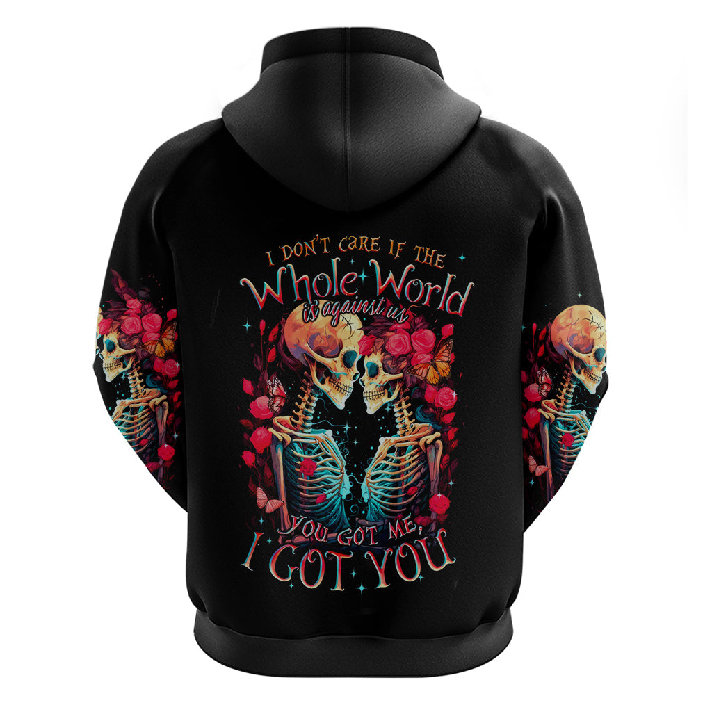 Couple Skull Hoodie I Don't Care If The Whole World Is Against Us DT01