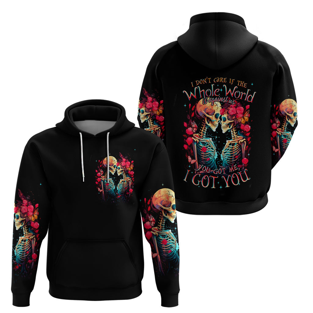 Couple Skull Hoodie I Don't Care If The Whole World Is Against Us DT01