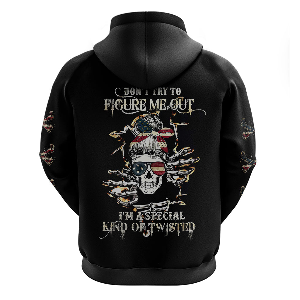 Girl Skull Hoodie Don't Try To Figured Me Out I Special Kind DT01