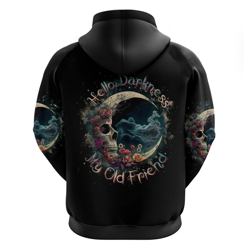 Moon Skull Hoodie Hello Darkness My Old Friend Moon DT01