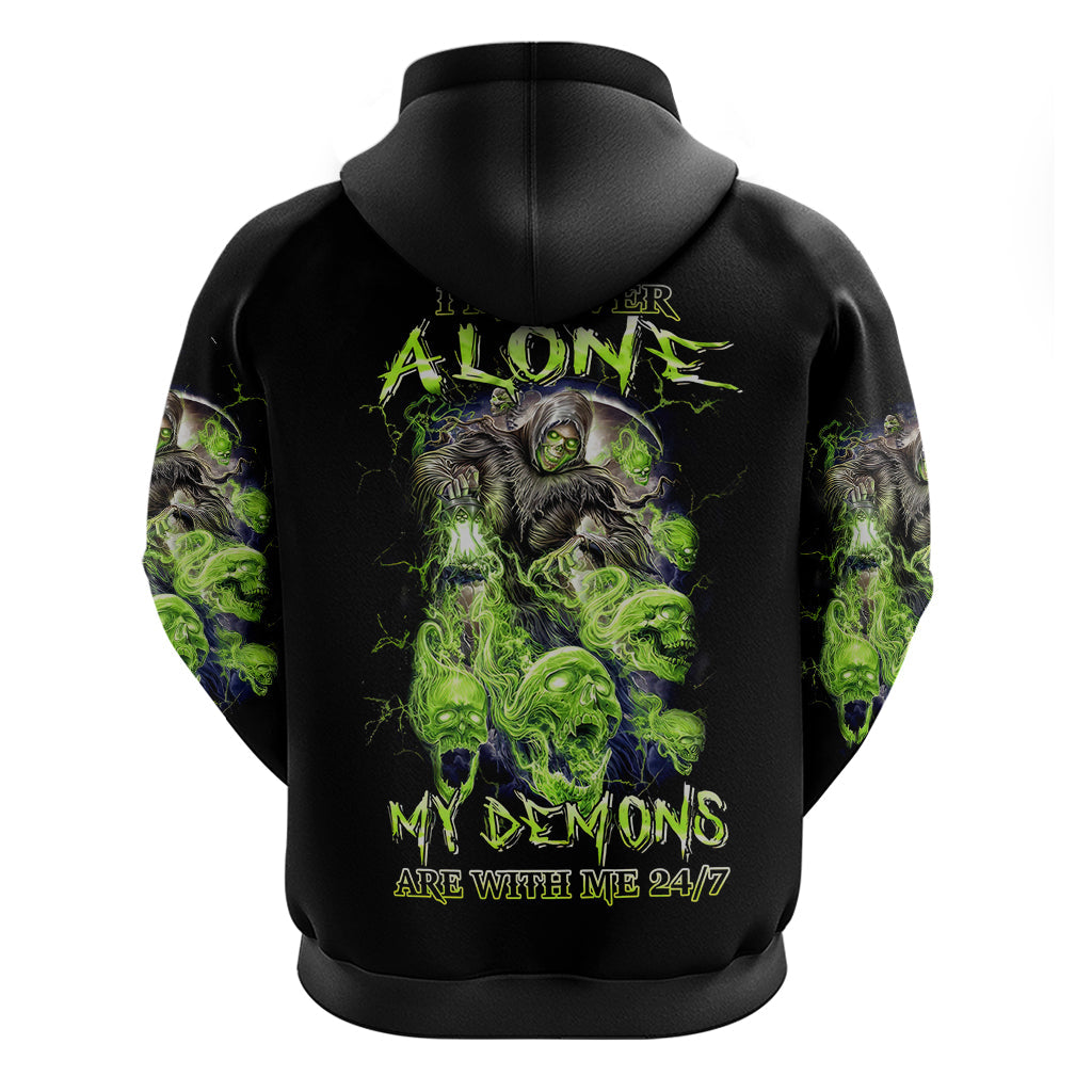 Death Skull Hoodie I Never Alone My Demon With Me 24/7 DT01