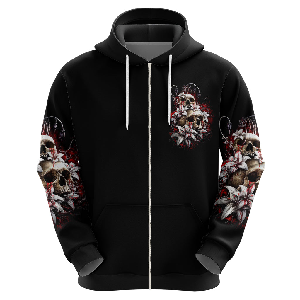 Blood Skull Hoodie I Hold A Angel And Crazy Lady It Your Choice DT01