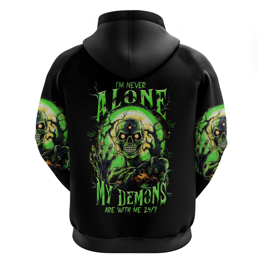 Zombie Skull Hoodie I Never Alone My Demon With Me 24/7 DT01