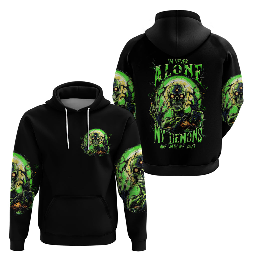 Zombie Skull Hoodie I Never Alone My Demon With Me 24/7 DT01