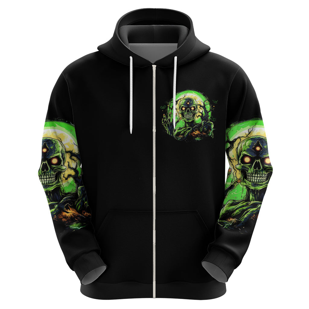 Zombie Skull Hoodie I Never Alone My Demon With Me 24/7 DT01