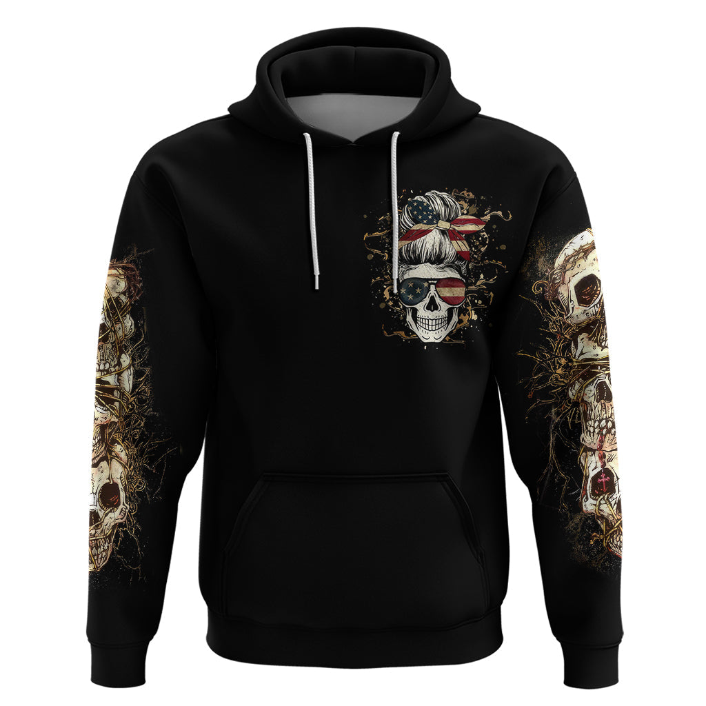 Wire Skull Hoodie Stuck Between Idk Idc And Idgaf DT01