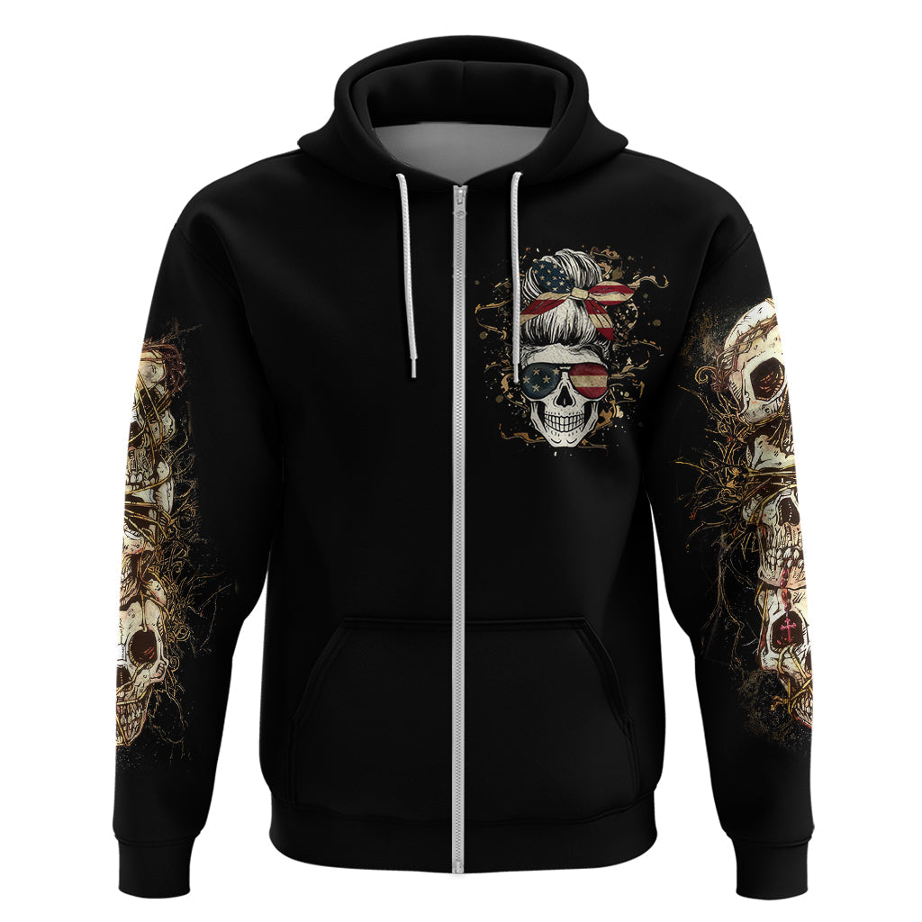 Wire Skull Hoodie Stuck Between Idk Idc And Idgaf DT01