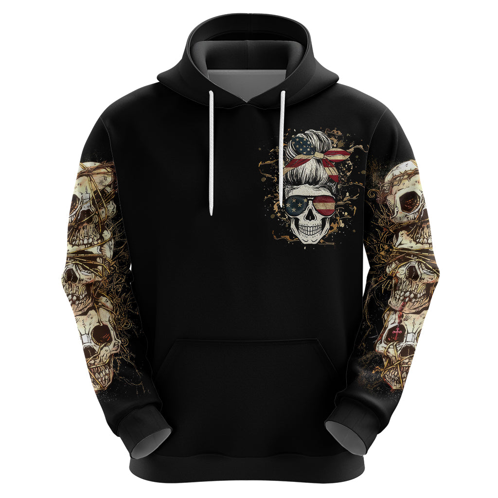 Wire Skull Hoodie Stuck Between Idk Idc And Idgaf DT01
