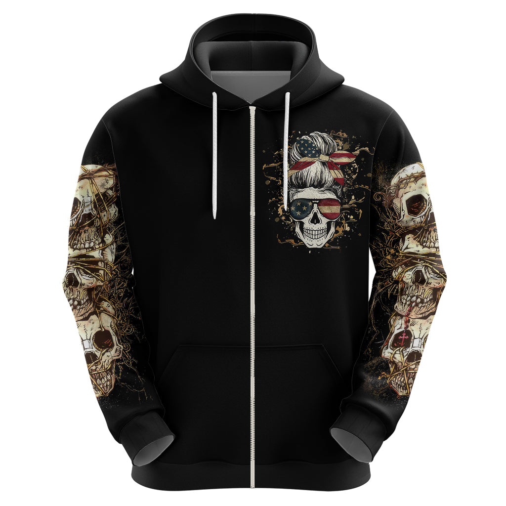 Wire Skull Hoodie Stuck Between Idk Idc And Idgaf DT01