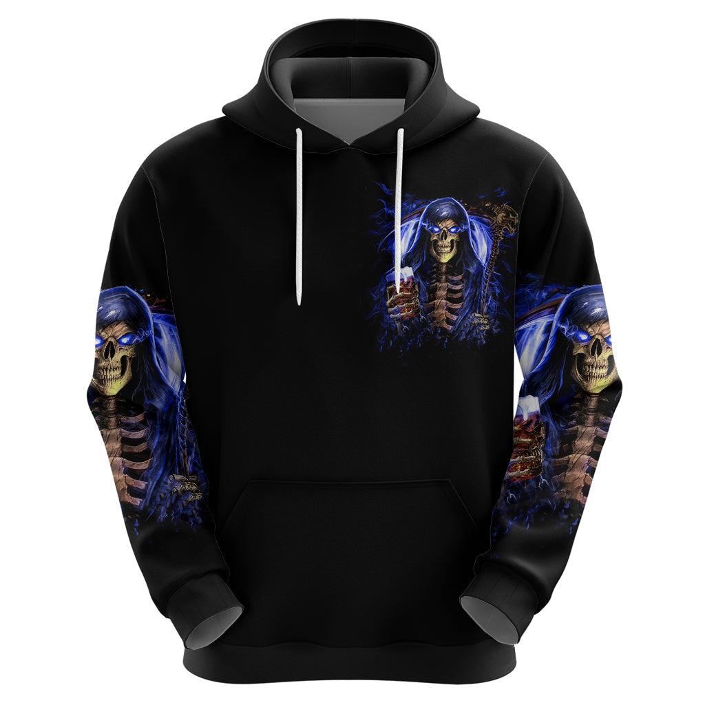 Skull Reaper Hoodie The Devil Whispered To Me I Whisper Back Bring Beer DT01