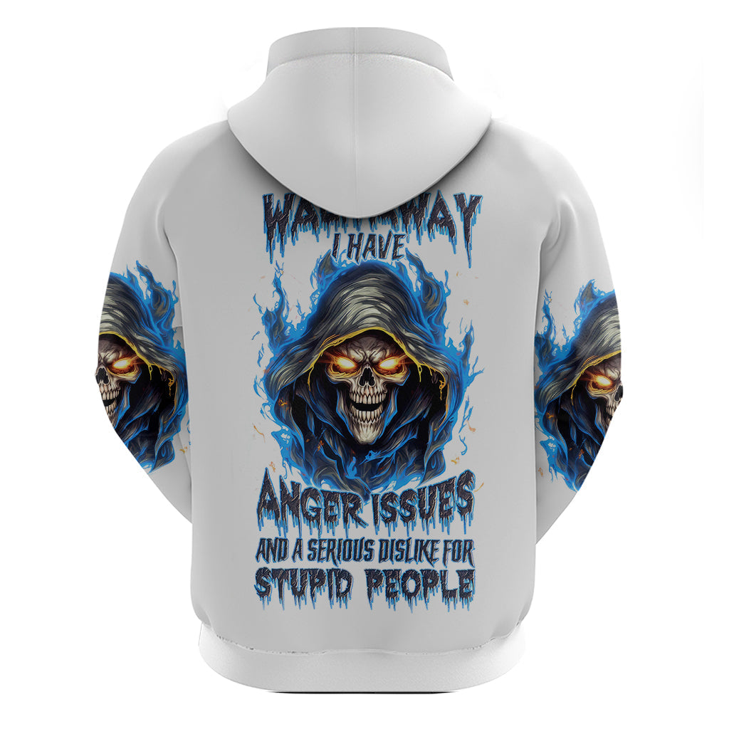 Death Skull Hoodie Walk Away I Have Anger Issues And Dislike For Stupod People DT01