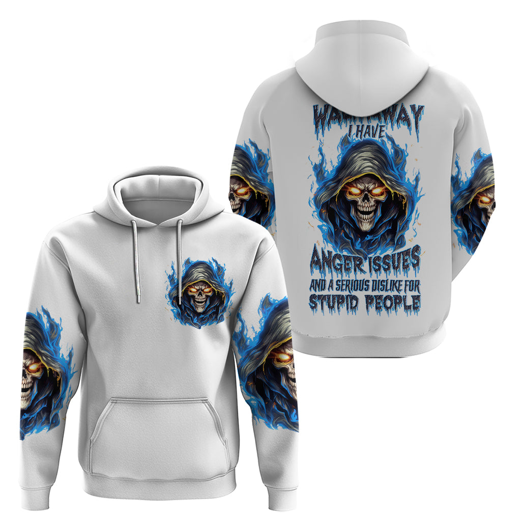 Death Skull Hoodie Walk Away I Have Anger Issues And Dislike For Stupod People DT01