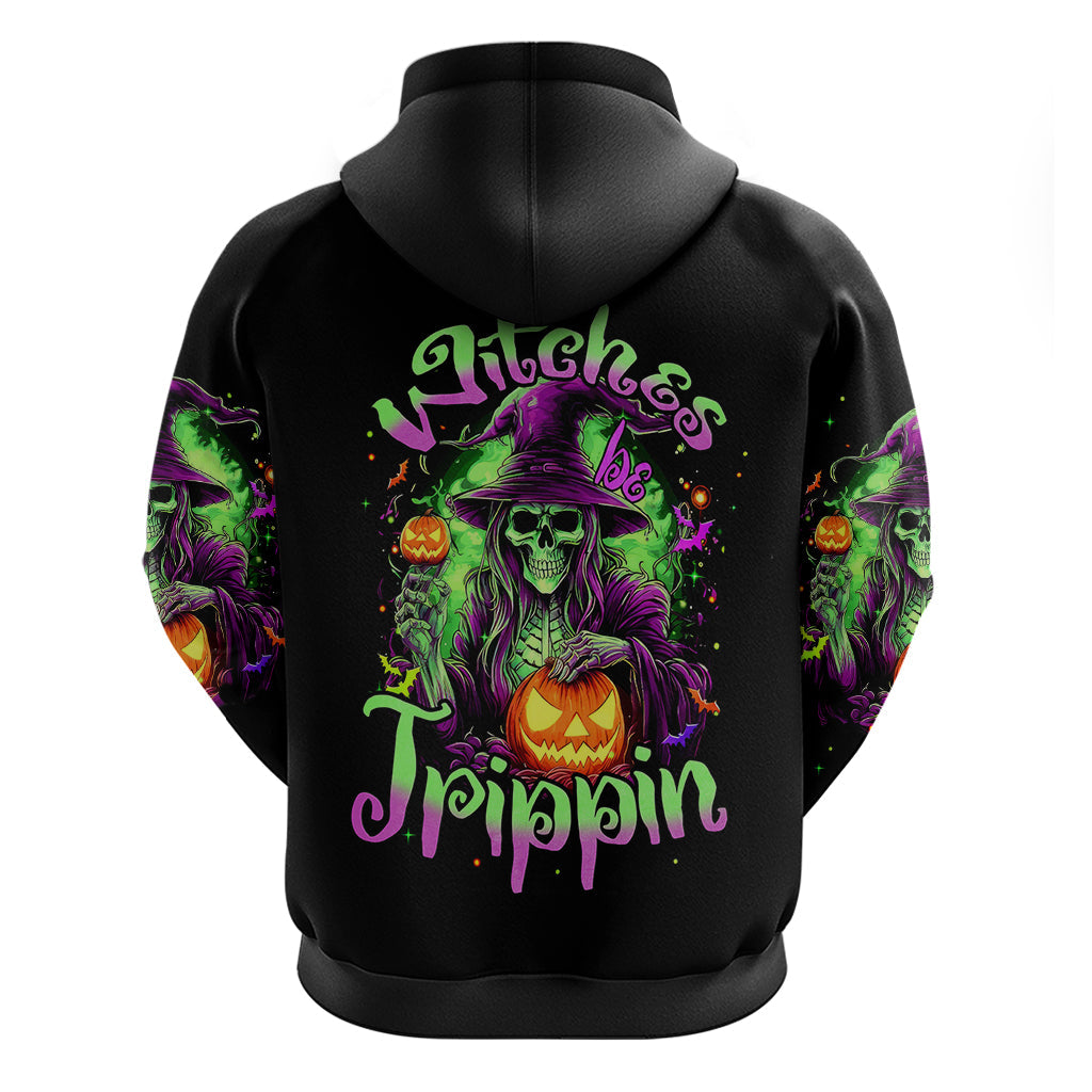Pumpkin Witch Skull Hoodie Witches Be Trippin DT01