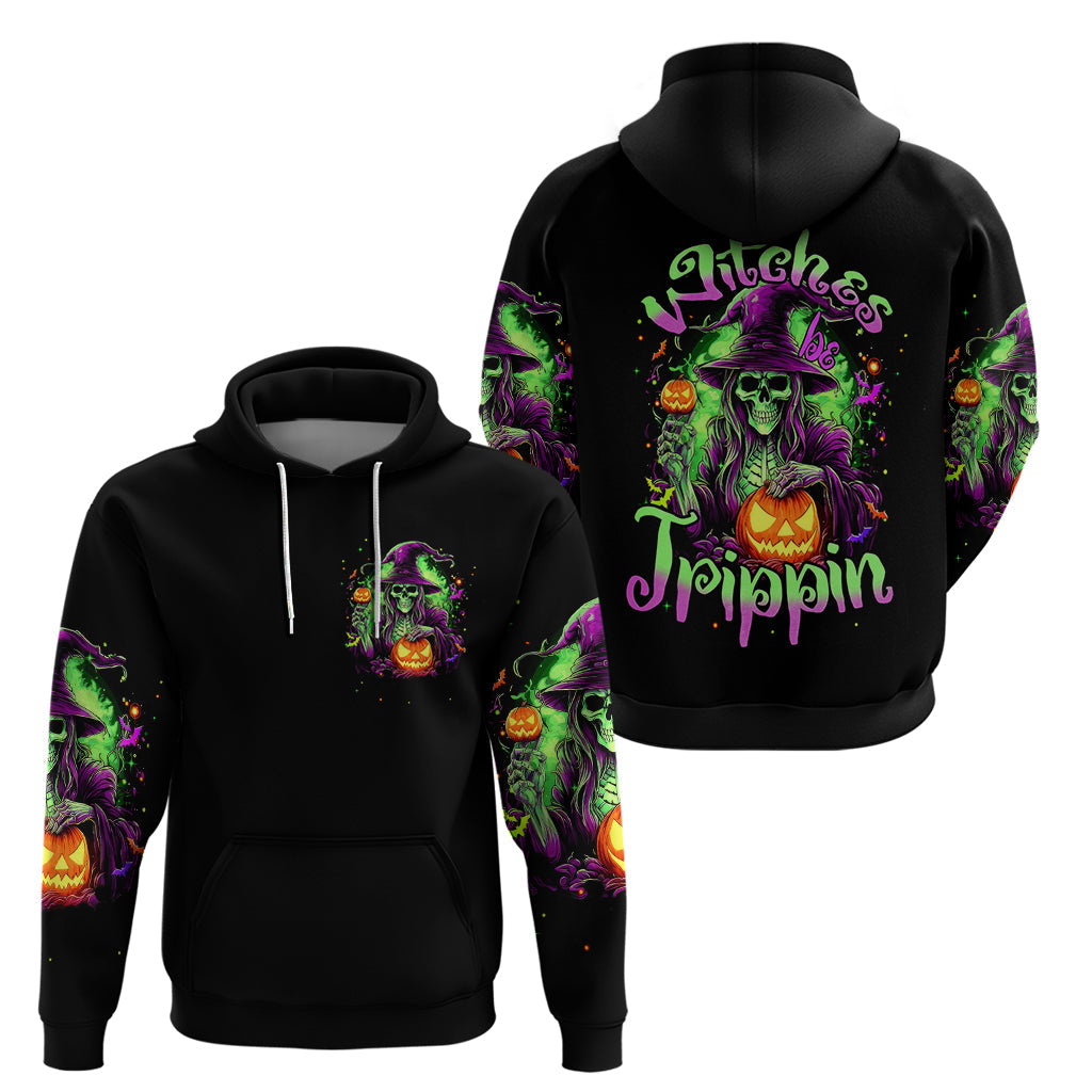 Pumpkin Witch Skull Hoodie Witches Be Trippin DT01