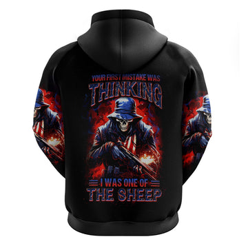 Soldier Skull Hoodie Your First Mistake Was Thinking I Was One Of The Sheep DT01