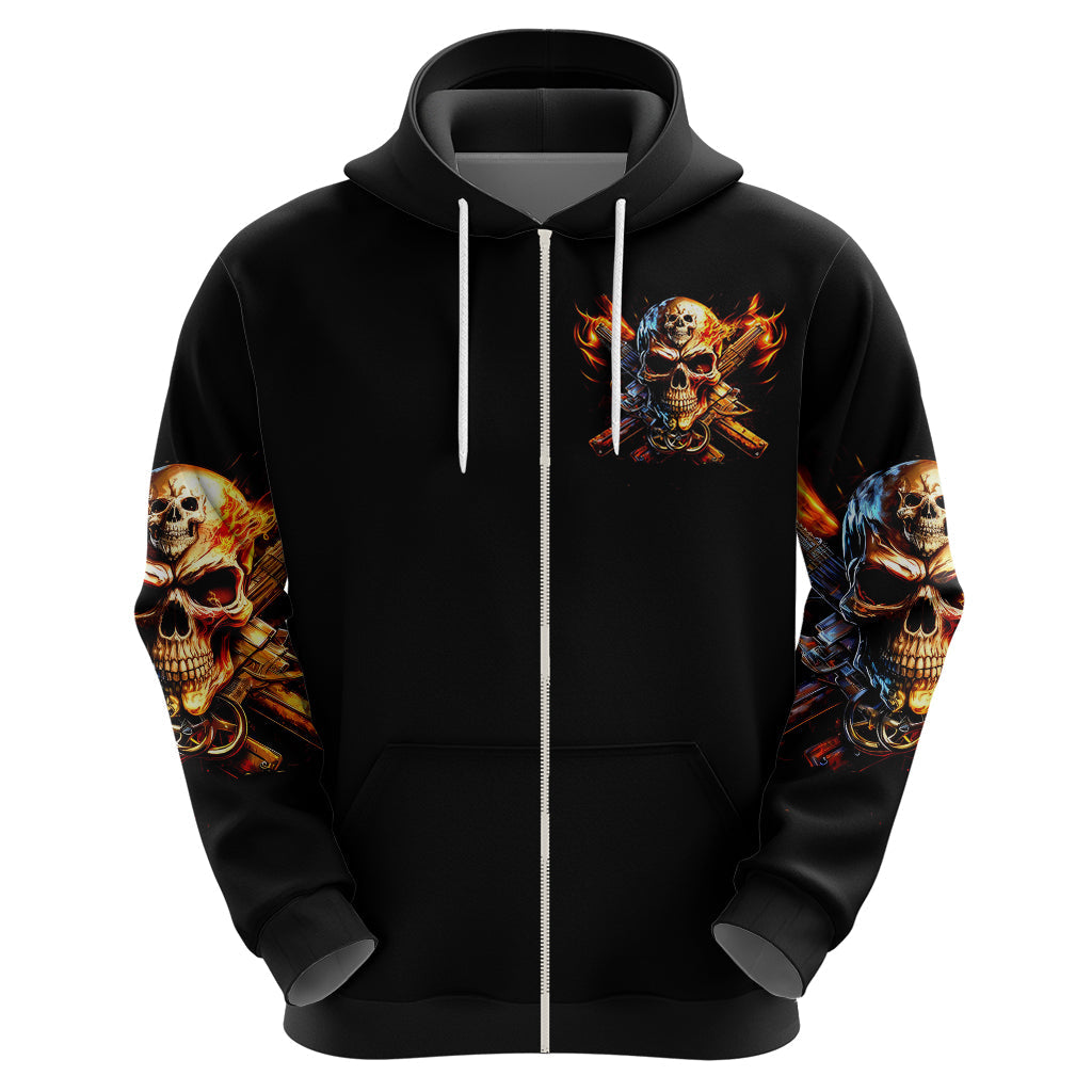 Fire Gun Skull Hoodie Your First Mistake Was Thinking I Was One Of The Sheep DT01