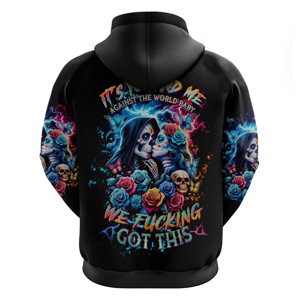 Couple Skull Hoodie It't You And Me Against The World Baby DT01