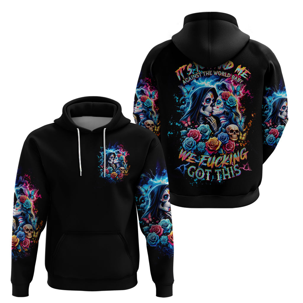 Couple Skull Hoodie It't You And Me Against The World Baby DT01
