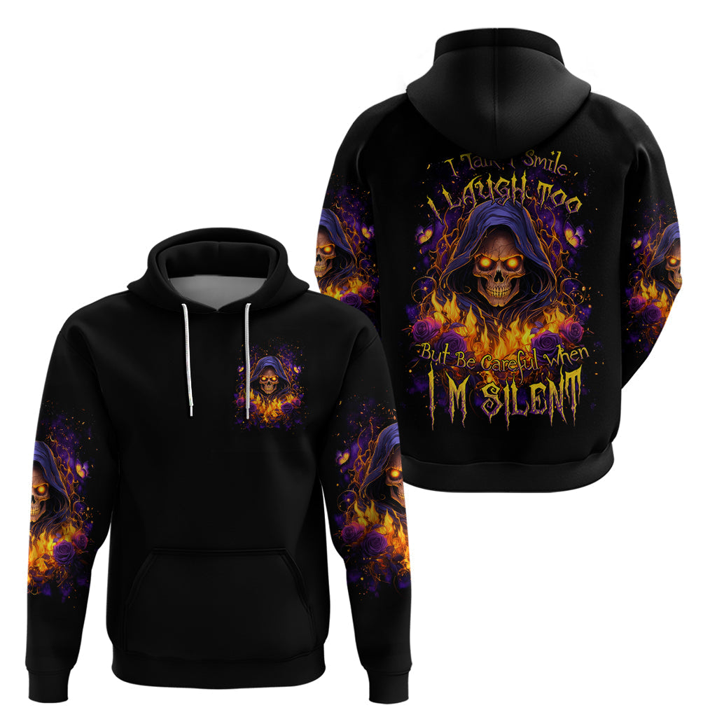 Flame Skull Hoodie I Talk I Smite But Be Careful When I Silent DT01