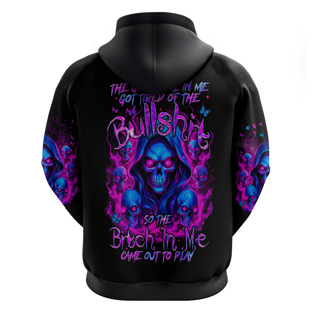 Flame Skull Hoodie The Good Girl In Me Got Tired Of The Bullshit DT01