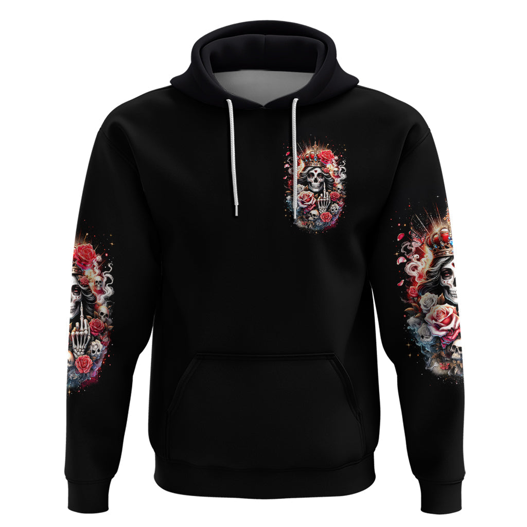 Rose Skull Hoodie Like Me Or Not I Don't Give A Flying Fuck DT01