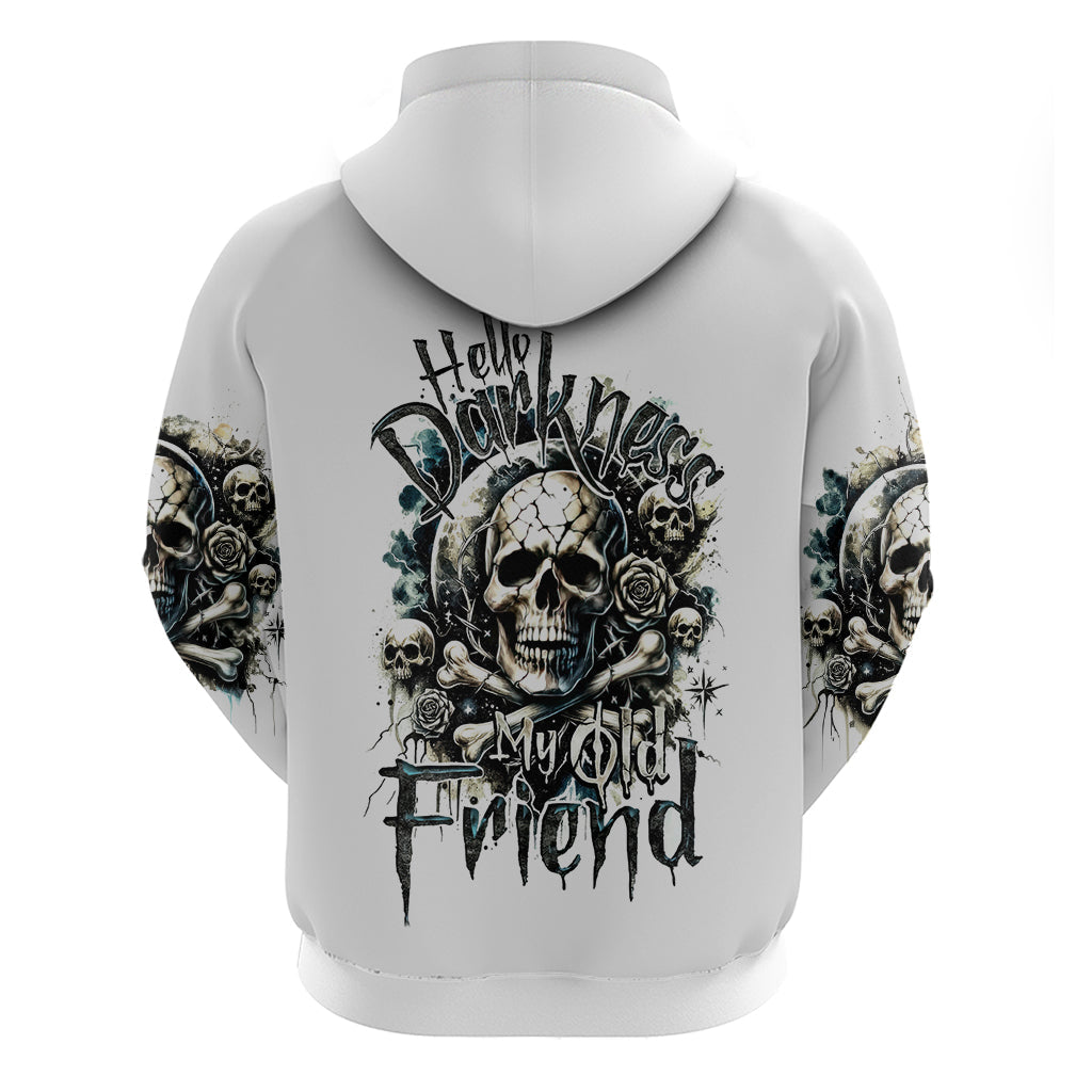Black Skull Hoodie Hello Darkness My Old Friend DT01