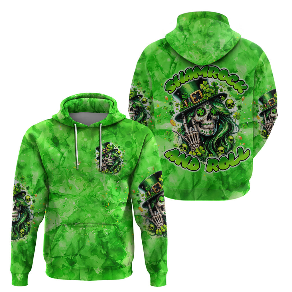Irish Skull Hoodie Shamrock And Roll DT01