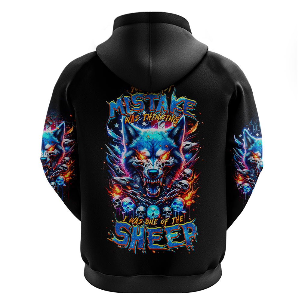 Wolf Skull Hoodie Your First Mistake Was Thinking I was One Of The Sheep DT01