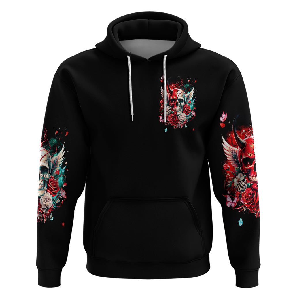 Devil Skull Hoodie Little Bit Of Devil In These Angel eyes DT01