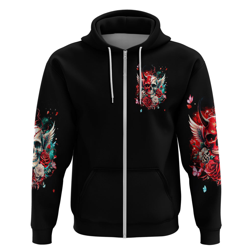 Devil Skull Hoodie Little Bit Of Devil In These Angel eyes DT01