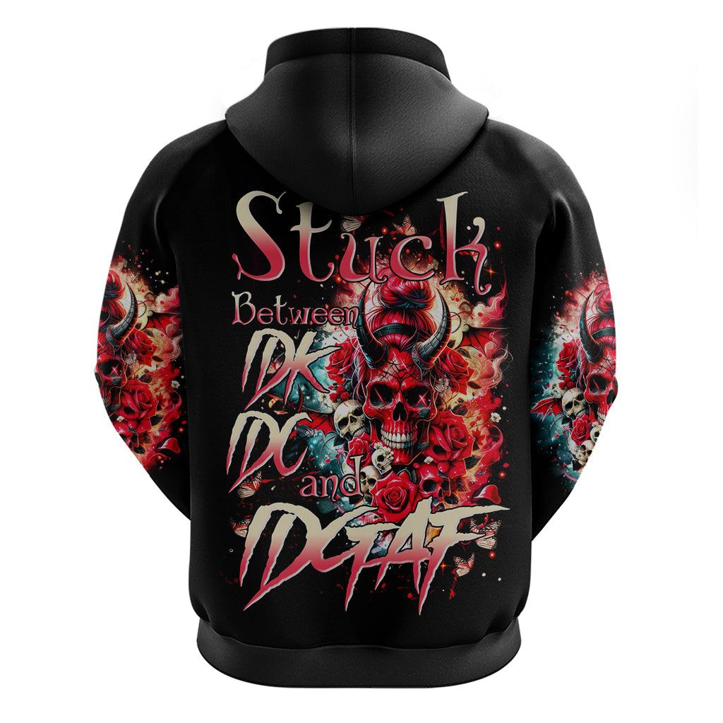 Devil Skull Hoodie Stuck Between IDK IDC and IDGAF DT01