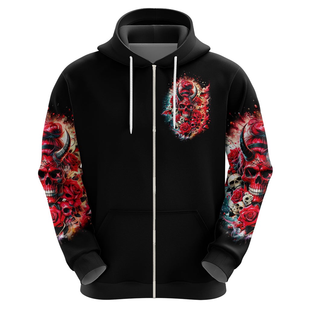 Devil Skull Hoodie Stuck Between IDK IDC and IDGAF DT01
