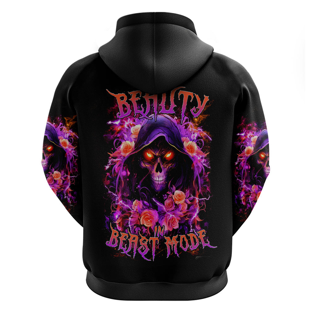 Rose Skull Hoodie Beasuty In Beast Mode DT01