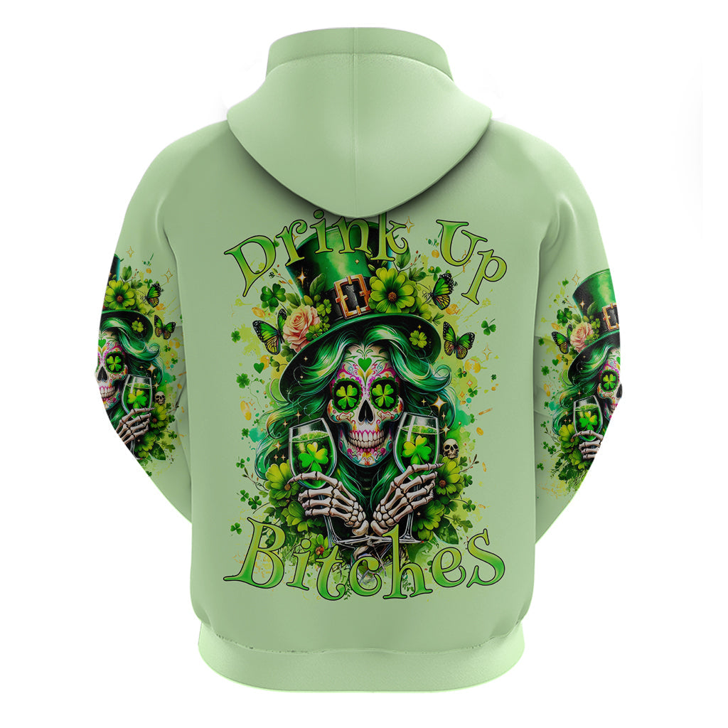 Irish Skull Hoodie Drink Up Bitches DT01