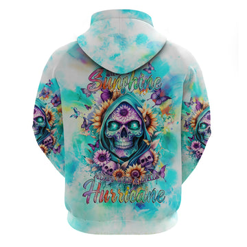 Flower Skull Hoodie She Is Sunshine Mixed With A Little Hurricane DT01