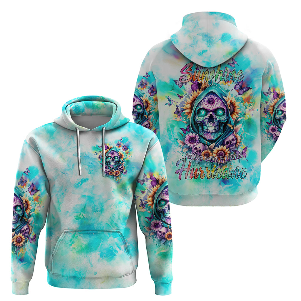 Flower Skull Hoodie She Is Sunshine Mixed With A Little Hurricane DT01