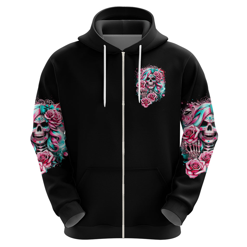 Rose Skull Hoodie Hater Make Me Famous So Keep On Hating Me Bitch DT01