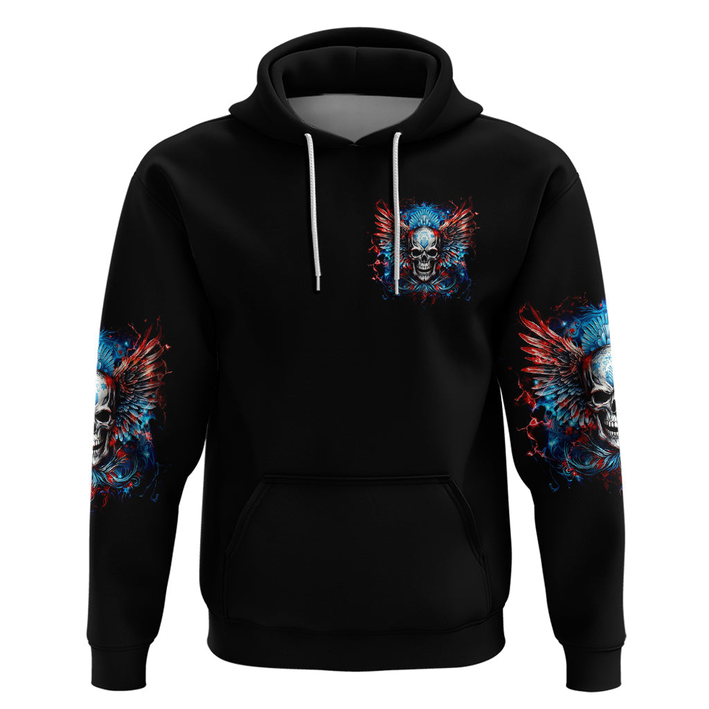 Wings Skull Hoodie People Are Asking Me Which Sign I was Born Under I Was Born Under A Warning Sigh DT01