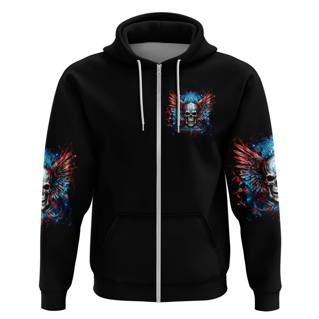 Wings Skull Hoodie People Are Asking Me Which Sign I was Born Under I Was Born Under A Warning Sigh DT01