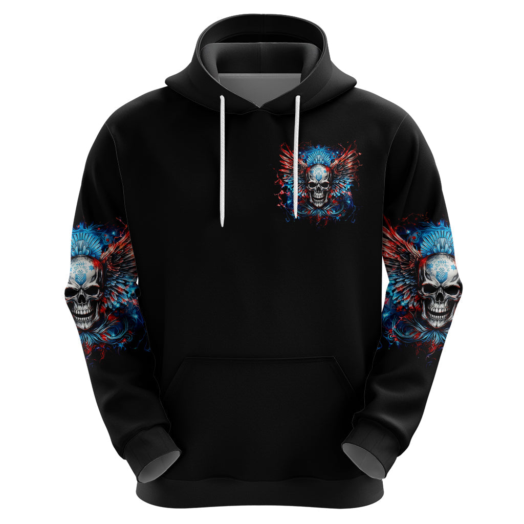 Wings Skull Hoodie People Are Asking Me Which Sign I was Born Under I Was Born Under A Warning Sigh DT01