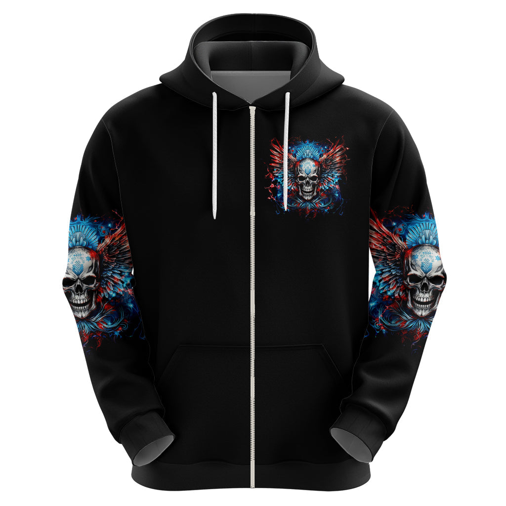 Wings Skull Hoodie People Are Asking Me Which Sign I was Born Under I Was Born Under A Warning Sigh DT01