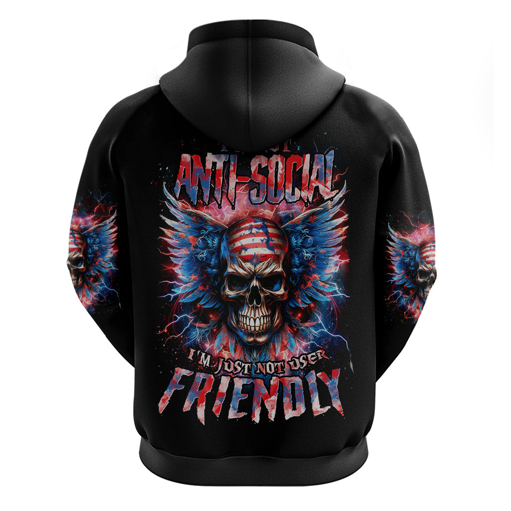 American Skull Hoodie I'm Not Anti Social I'm Just Not User Friendly DT01