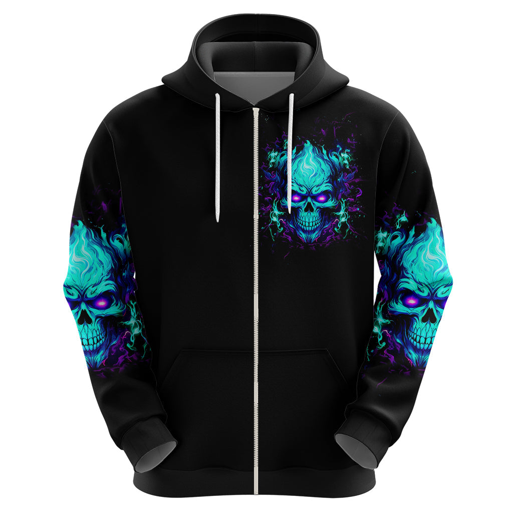 Flame Skull Hoodie I'm Never Alone My Demons With Me 24/7 DT01