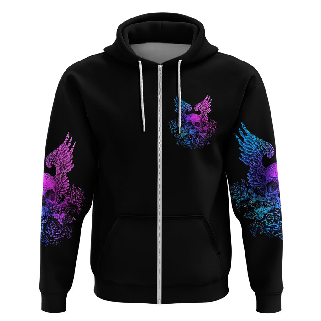 Wings Skull Hoodie Heaven Don't Want Me Hell Afraid I Take Over DT01