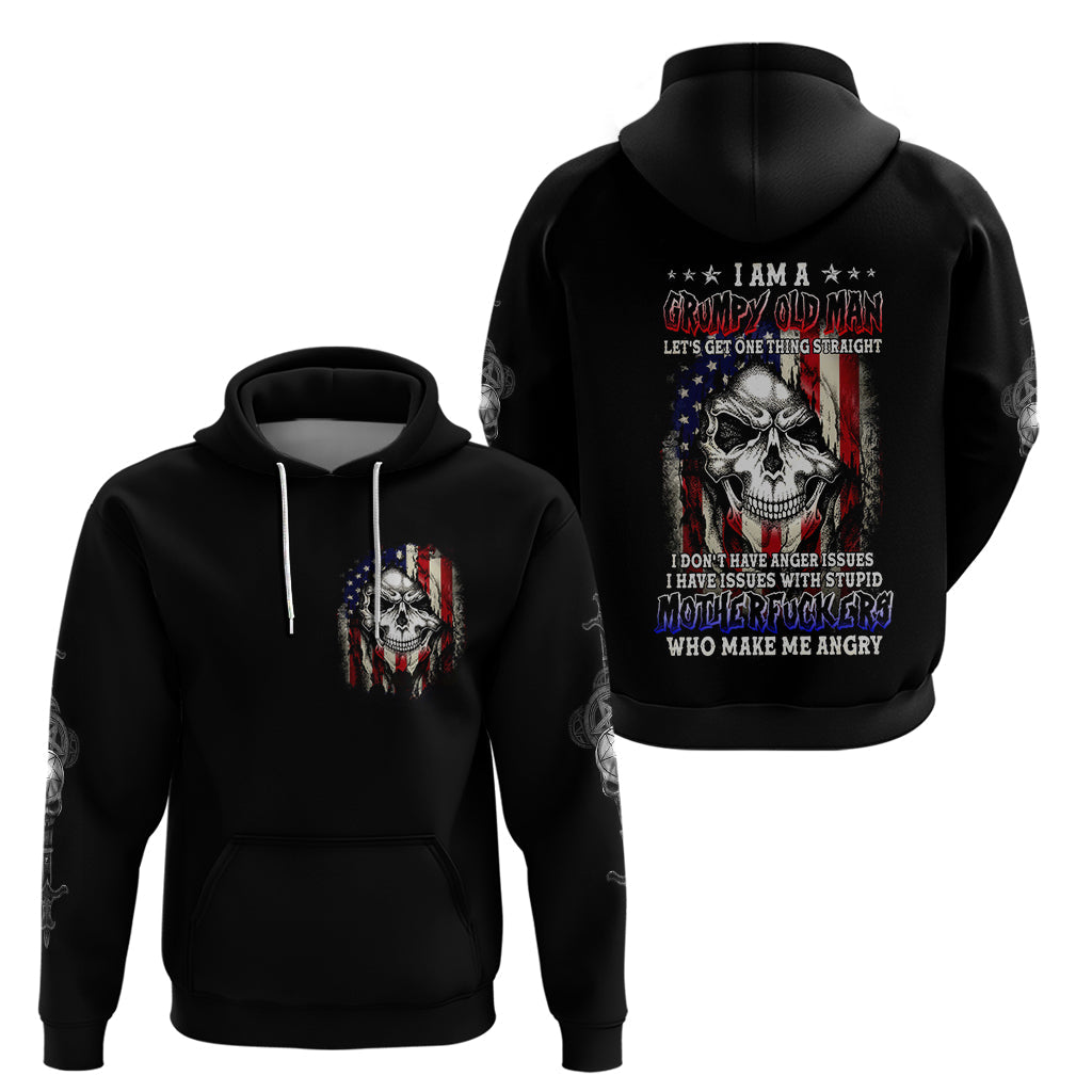 American Skull Hoodie Grumpy Old Man Motherfuckers Who Make Me Angry DT01