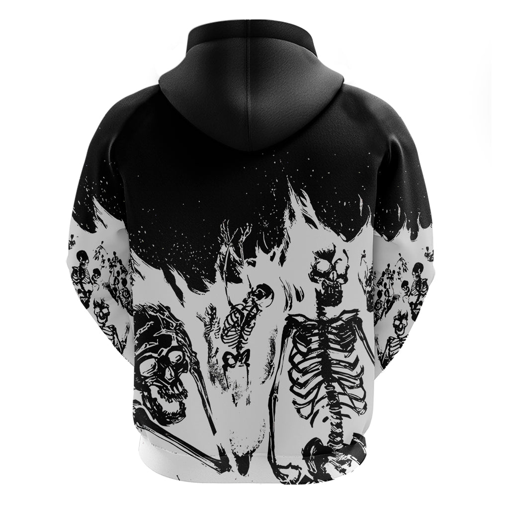 Fire Skull Hoodie Scream In Fire DT01