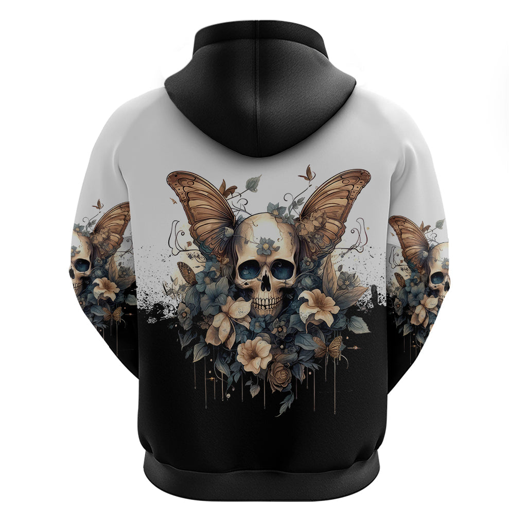 Butterfly Skull Hoodie Flower Butterfly Gothic Skull DT01