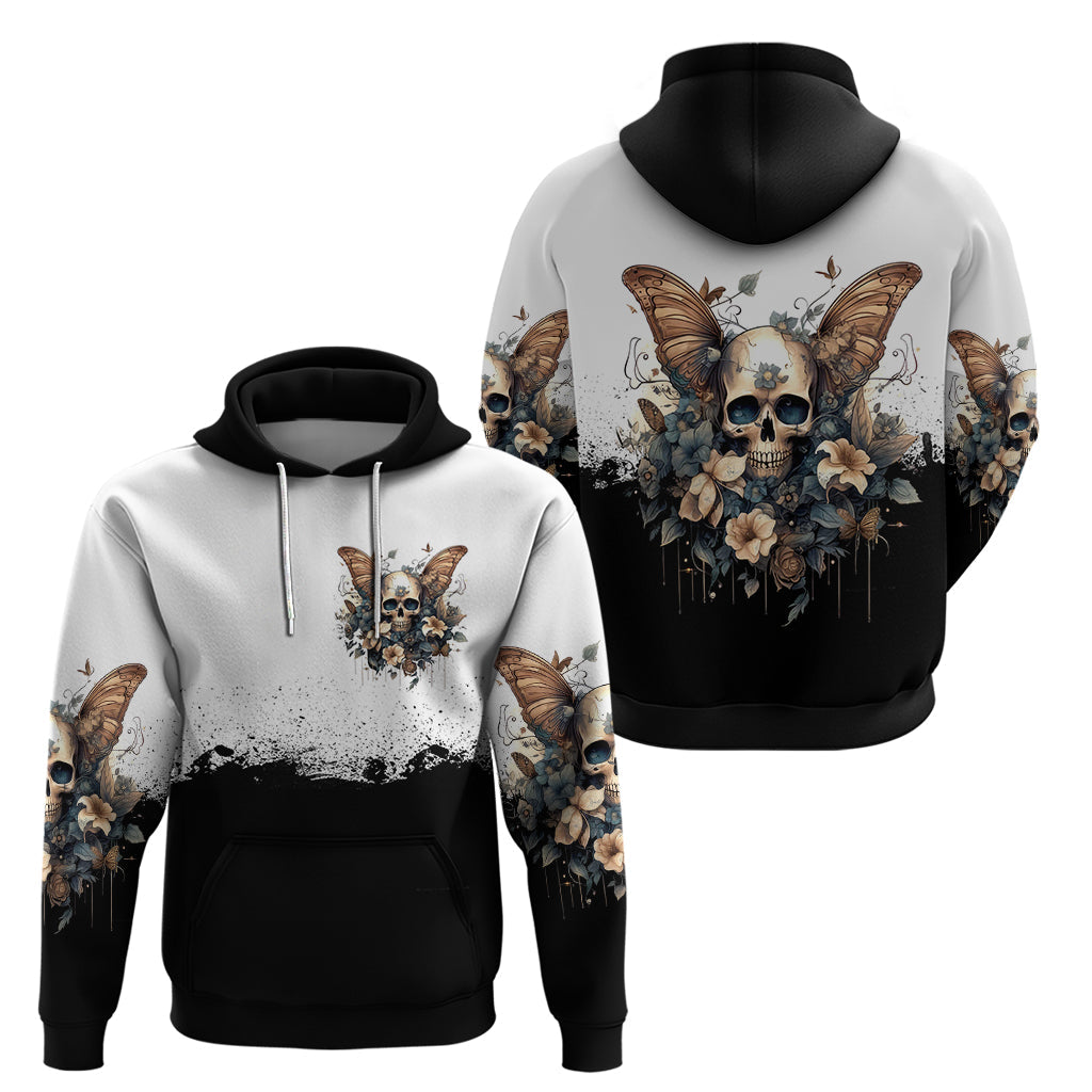 Butterfly Skull Hoodie Flower Butterfly Gothic Skull DT01