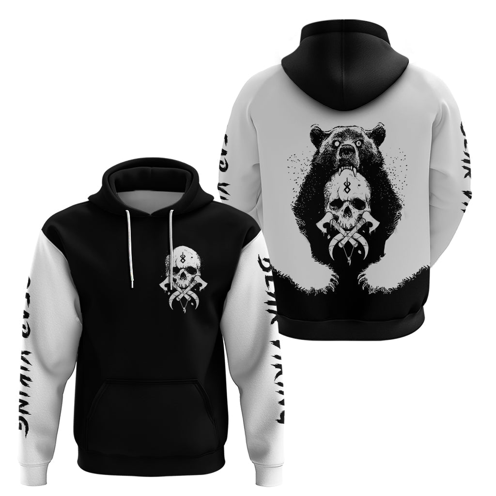 Viking Skull Hoodie Bear Viking Cross Skull DT01